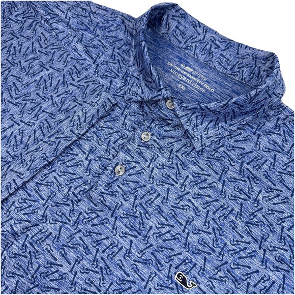 Vineyard Vines Other - Vineyard Vines On The Go Sankaty Polo Shirt Mens XXL Blue Guitars Golf Stretch